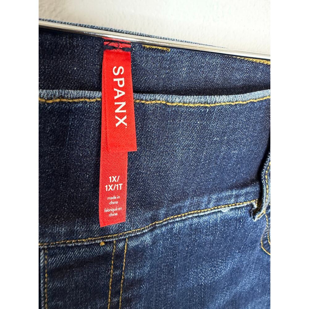 Spanx Flare Jeans Wide Leg Pull-on High rise Stretch Women's 1X Blue - Picture 8 of 9